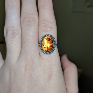 Sterling silver baltic Amber ring